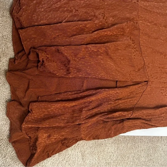 Madewell Rust Burnt Orange Jacquard Maxi Skirt Women’s Size 4 High Waist Long - Picture 13 of 14